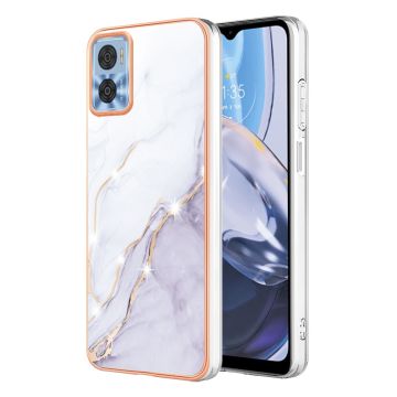 Marble Motorola Moto E22 / E22i Etui - Hvit Klinkekule