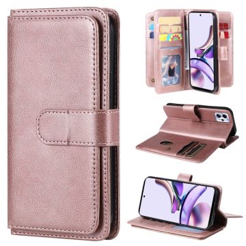 10-slot Lommebok Etui til Motorola Moto G23 / G53 / G13 - Rose Gull