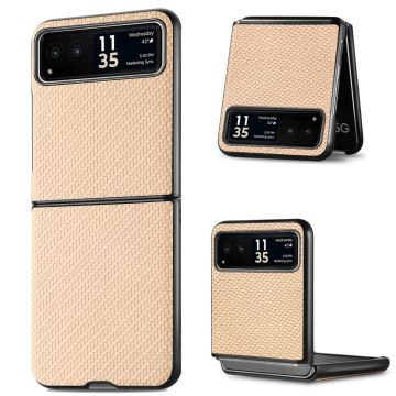 Motorola Razr 40 skinntrekk i karbonfiber - Khaki