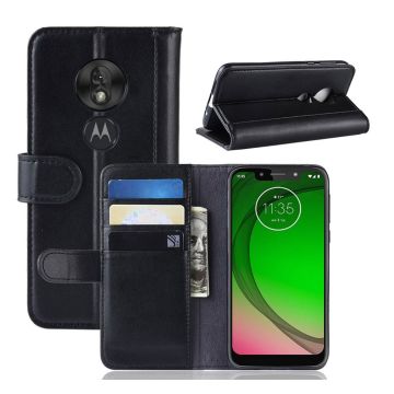 Motorola Moto G7 Play Etui I Splittet Skinn - Svart