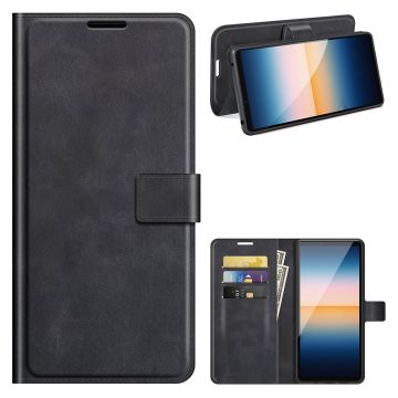 Wallet-style Lær Etui til Sony Xperia 10 III - Svart