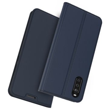 Glatt og tynt premium PU-skinnetui for Sony Xperia 10 III Lite / Sony Xperia 10 III - Blå