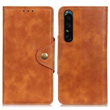 Alpha Sony Xperia 1 IV flip etui i lær - Brun