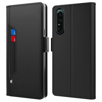 Phone Etui med Make-up Mirror og Slick Design til Sony Xperia 1 Iv - Svart