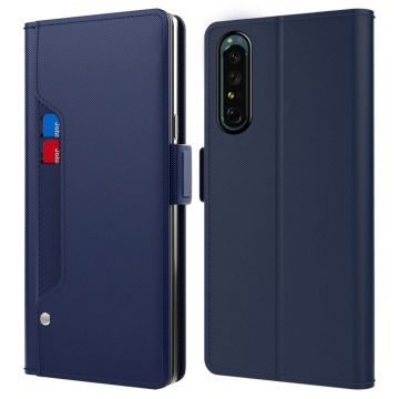 Phone Etui med Make-up Mirror og Slick Design til Sony Xperia 1 Iv - Blå