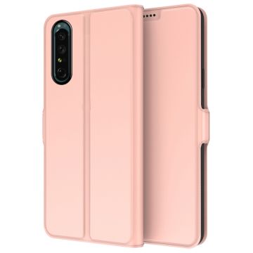 Glatt og tynt premium PU-skinnetui for Sony Xperia 1 IV - Rose Gull