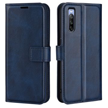 Skinn-etui i lommebok-stil for Sony Xperia 10 IV - Blå