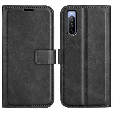 Skinn-etui i lommebok-stil for Sony Xperia 10 IV - Svart