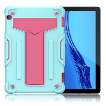 Støtsikker Hybrid Silikon Etui til Huawei MediaPad T5 - Babyblå / Rød