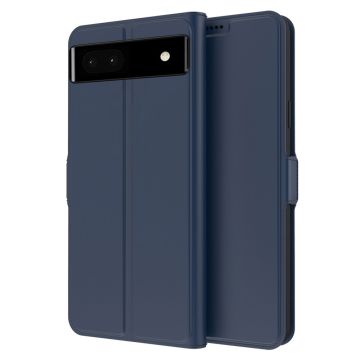 Glatt og tynt premium PU-skinnetui for Google Pixel 6a - Blå