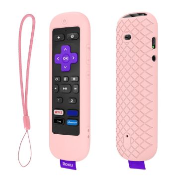 Roku Ultra 2022 silikondeksel med stropp - Rosa