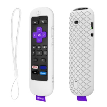 Roku Ultra 2022 silikondeksel med stropp - Hvit