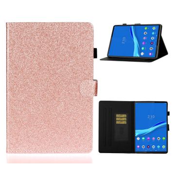 Lenovo Tab M10 / M10 FHD Plus Flash Pulver Theme Lær Etui - Rose Gull