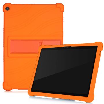 Silikon skyv-ut kickstand-designet etui for Lenovo Tab M10 FHD Plus - Oransje