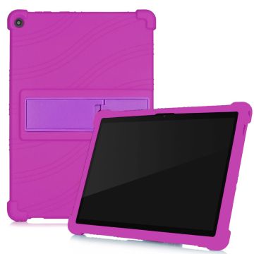 Silikon skyv-ut kickstand-designet etui for Lenovo Tab M10 FHD Plus - Lilla