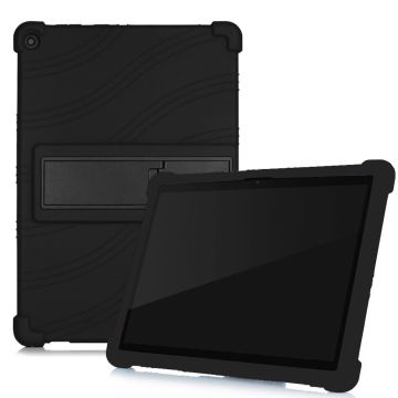 Silikon skyv-ut kickstand-designet etui for Lenovo Tab M10 FHD Plus - Svart