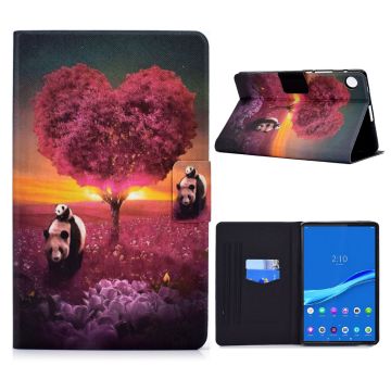 Lenovo Tab M10 FHD Plus Beautiful Mønster Lær Etui - Pandaer og Tre