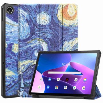 Lenovo Tab M10 Plus (Gen 3) skinnveske med trefoldig mønster - Stjerneklar Natt