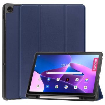 Tri-fold skinnstativveske for Lenovo Tab M10 Plus (Gen 3) - Mørkeblå