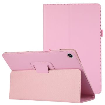 Sammenleggbart etui med Lichi-tekstur for Lenovo Tab M10 Plus (Gen 3) - Rosa