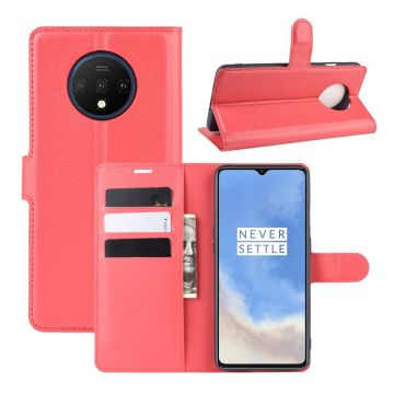 Alpha Oneplus 7t Flip Etui - Rød