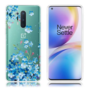 Deco OnePlus 8 Pro deksel - Blå blomst