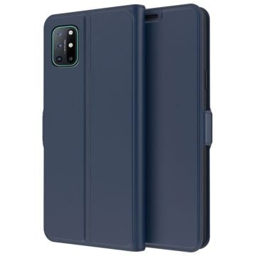 Glatt og tynt premium PU-skinnetui for OnePlus 8T - Blå