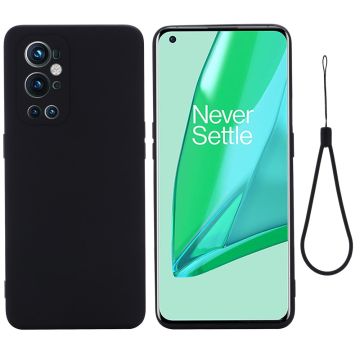 Matt flytende silikondeksel for OnePlus 9 Pro - Svart