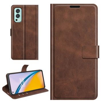 Skinn-etui i lommebok-stil for OnePlus Nord 2 5G - Kaffe