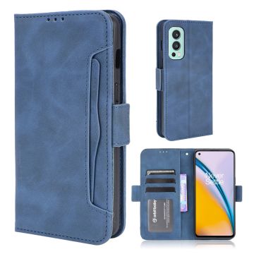 Lommebok-etui i moderne skinn-design OnePlus Nord 2 5G - Blå