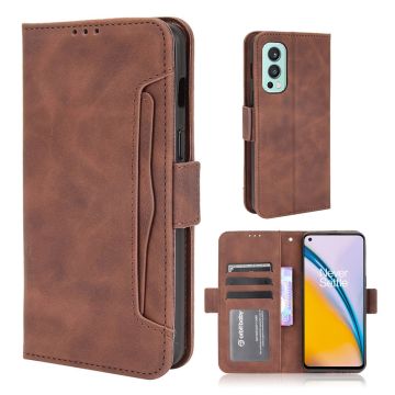 Lommebok-etui i moderne skinn-design OnePlus Nord 2 5G - Brun