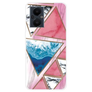 Marble OnePlus Nord N20 5G Etui - Hvit / Blå / Rose Trekant