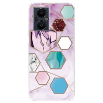 Marble OnePlus Nord N20 5G Etui - Sekskant Fragmenter i Lilla