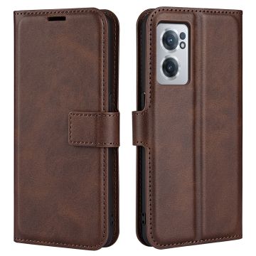 Skinn-etui i lommebok-stil for OnePlus Nord CE 2 5G - Brun