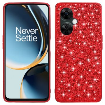 Glitter OnePlus Nord CE 3 Etui - Rød