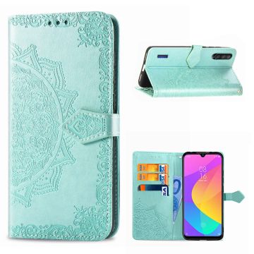 Mandala Xiaomi Mi CC9e / Xiaomi Mi A3 etui i lær - Cyan