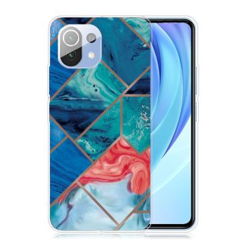 Marble Xiaomi Mi 11 Lite 5G / 11 Lite Etui - Blue og Oransje Klinkekule