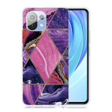 Marble Xiaomi Mi 11 Lite 5G / 11 Lite Etui - Purple og Rose Klinkekule