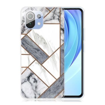 Marble Xiaomi Mi 11 Lite 5G / 11 Lite Etui - Grå / Hvit Klinkekule Tile