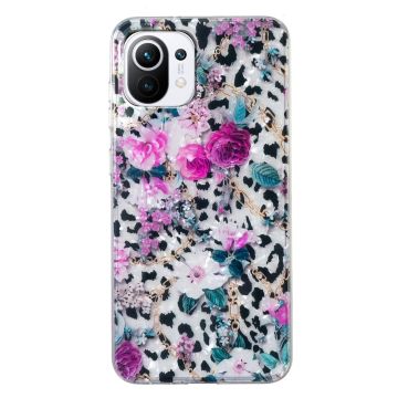 Marble Xiaomi Mi 11 Lite 5G / Mi 11 Lite Etui - Leopard og Blomst