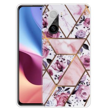 Marmordesign Xiaomi Mi 11i / Xiaomi Redmi K40 Pro Plus / Xiaomi Redmi K40 Pro / Xiaomi Redmi K40 / Xiaomi Poco F3 deksel - Elegant Flis Med Roser