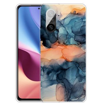 Marmordesign Xiaomi Mi 11i / Xiaomi Redmi K40 Pro Plus / Xiaomi Redmi K40 Pro / Xiaomi Redmi K40 / Xiaomi Poco F3 deksel - Oransje Mellom Det Blå