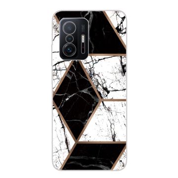 Marble Xiaomi 11T / 11T Pro Etui - Svart og Hvit Klinkekule Form