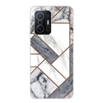 Marble Xiaomi 11T / 11T Pro Etui - Grå / Hvit Klinkekule Tile