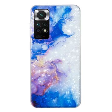 Marble Xiaomi Redmi Note 11S / Note 11 Etui - Sky Blue Lilla Klinkekule