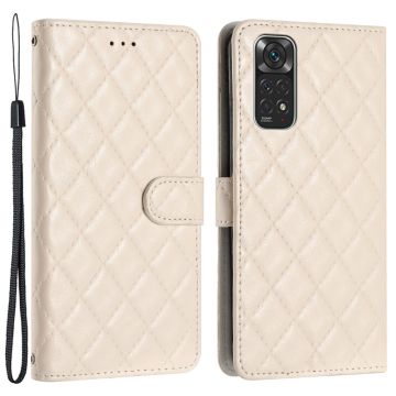 Funksjonelt rombe lommebokdeksel for Xiaomi Redmi Note 11S / Xiaomi Redmi Note 11 - Hvit