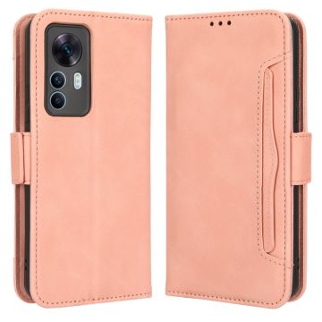 Stilig Læretui med Lommebok til Xiaomi 12T / 12T Pro / K50 Ultra - Rosa