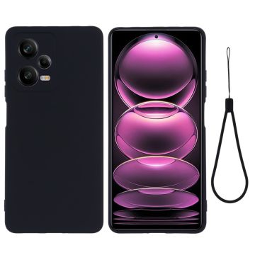 Matt flytende silikondeksel for Xiaomi Redmi Note 12 Pro - Svart