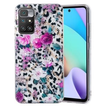 Marble Xiaomi Redmi 10 2022 / Note 11 / 10 Prime / 10 Etui - Leopard og Blomst