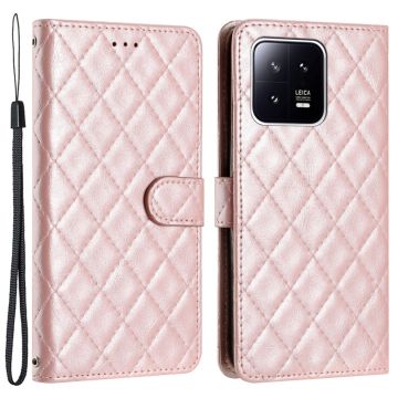 Funksjonelt rombe lommebokdeksel for Xiaomi 13 Pro - Rosa